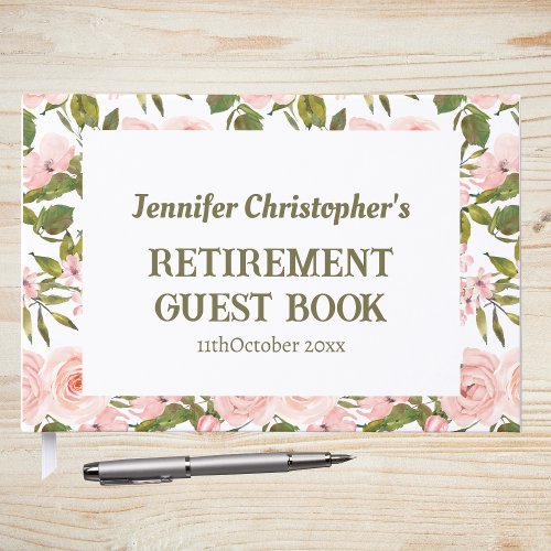 Pink Floral Greenery Retirement Party 