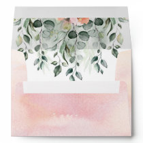 Pink Floral Greenery Watercolor Envelope Pink Floral Greenery Watercolor Envelope