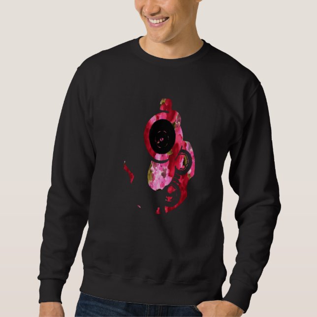 Pink floral gun 2 sweatshirt (Front)