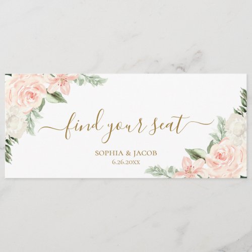 Pink Floral Hanging Seating Chart Welcome Header