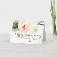 Pink Floral Happy Anniversary Husband Boyfriend