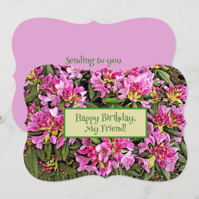 Pink Floral "Happy Birthday, My Friend!" (Front/Back)