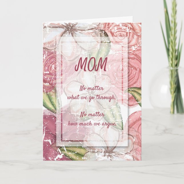 Pink Floral Happy Mother's Day Card (Front)