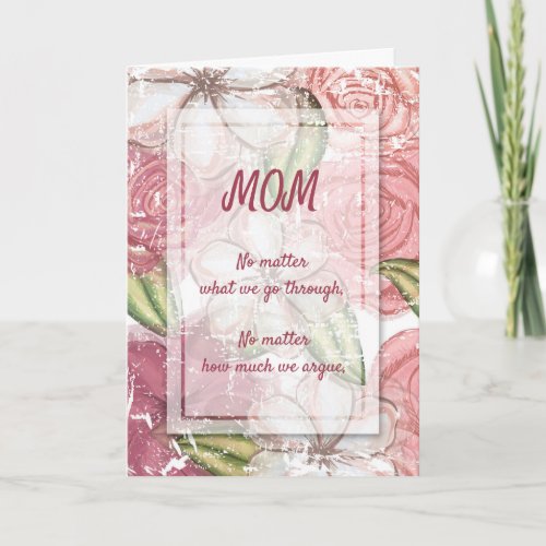 Pink Floral Happy Mothers Day Card