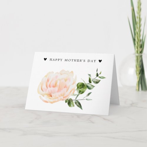 Pink Floral Happy Mothers Day Card