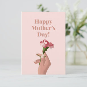 Pink Floral Happy Mother's Day Thank You Card