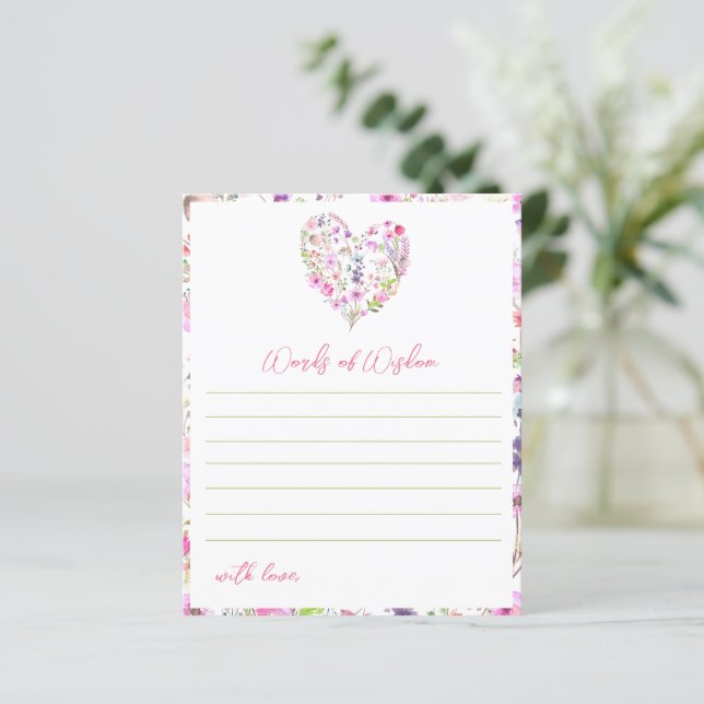 Pink Floral Heart Baby In Bloom Advice  (Standing Front)