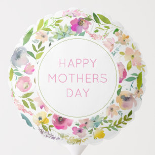 Pink Floral Heart HAPPY MOTHERS DAY Spring Love Balloon