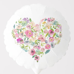 Pink Floral Heart HAPPY Spring Love Shower  Balloon