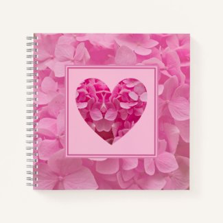 Pink Floral Heart Journal Notebook