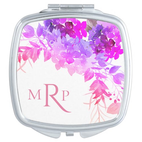  Pink Floral Heart Magenta Hydrangea Popular Compact Mirror
