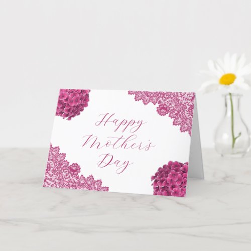 Pink Floral Heart Mothers Day Card