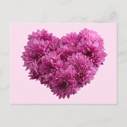 Pink Floral Heart Postcard