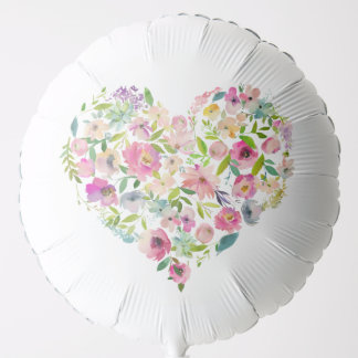 Pink Floral Heart Spring Love Artisan Balloon