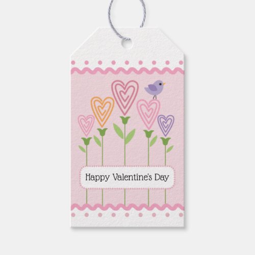 Pink Floral Hearts Valentine Gift Tags