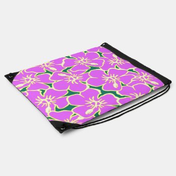 Pink Floral Hibiscus Hawaiian Flowers Bag by macdesigns2 at Zazzle