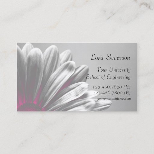 Customizable Pink Floral Highlights Graduate Business Card Templates