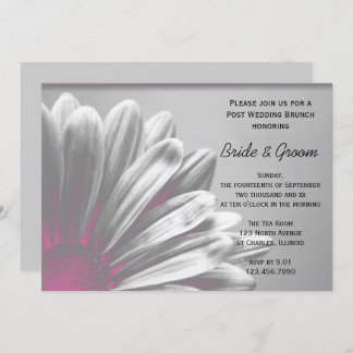 Pink Floral Highlights Post Wedding Brunch Invitation