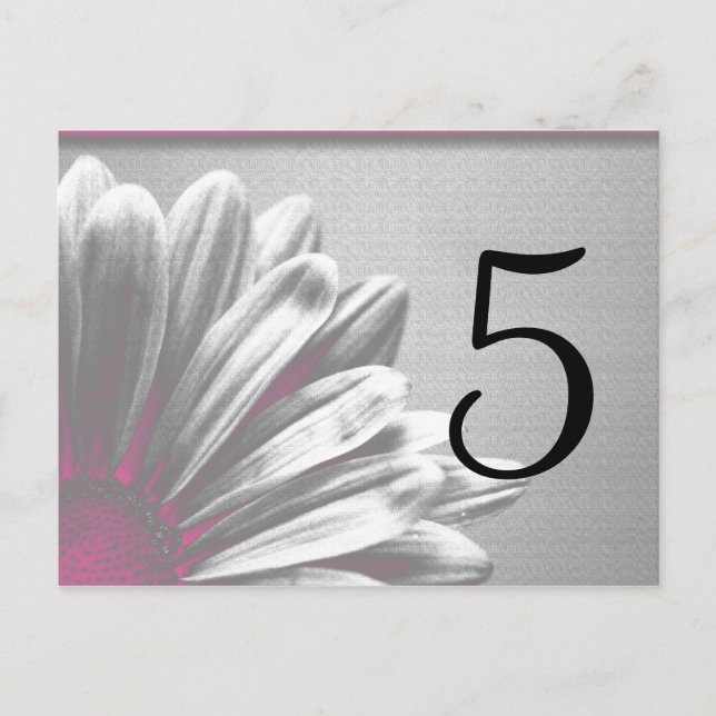 Pink Floral Highlights Table Number (Front)