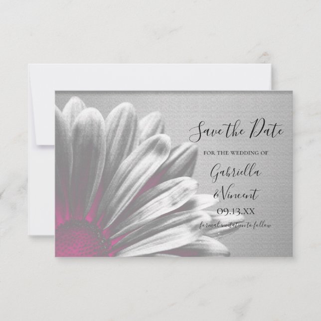 Pink Floral Highlights Wedding Save the Date (Front)