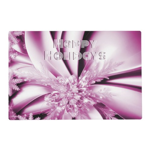 Pink Floral Holiday Christmas Paper Placemat