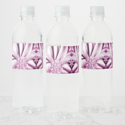 Pink Floral Holiday Christmas Water Bottle Label