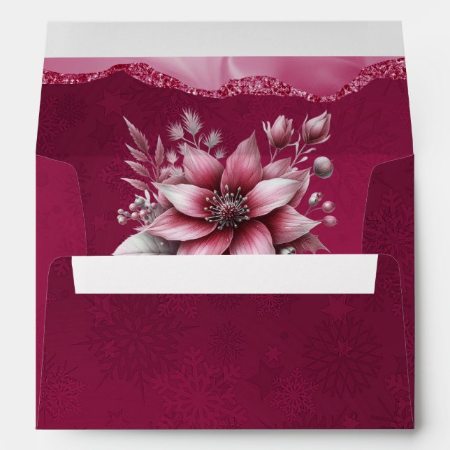 Pink Floral Holiday Envelope (Back (Bottom))