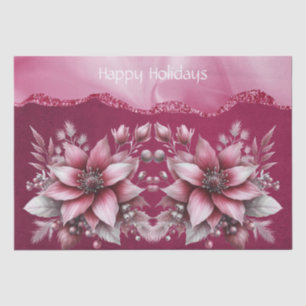 Pink Floral Holiday Tissue Paper