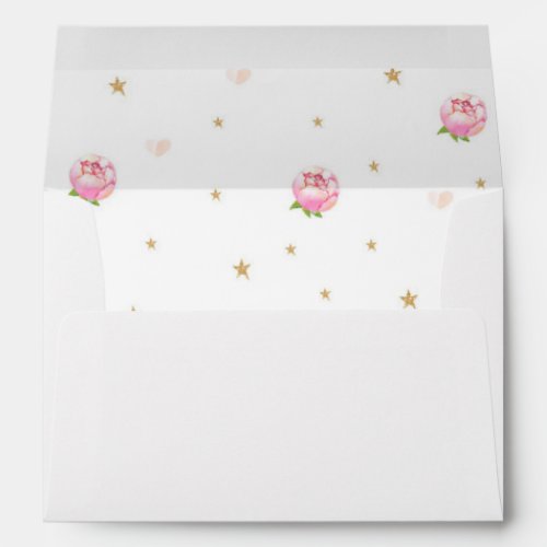 Pink Floral Horse Gold Glitter Birthday Envelope