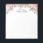 Pink Floral II From the Desk of, Personalized Notepad<br><div class="desc">This beautiful notepad features watercolor flowers in shades of pink and your personalization.  Use the template form to add your text.</div>