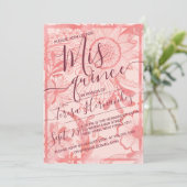 Pink Floral Illustration Watercolor Quinceañera Invitation (Standing Front)