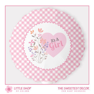 Pink Floral It’s a Girl Baby Shower Balloon