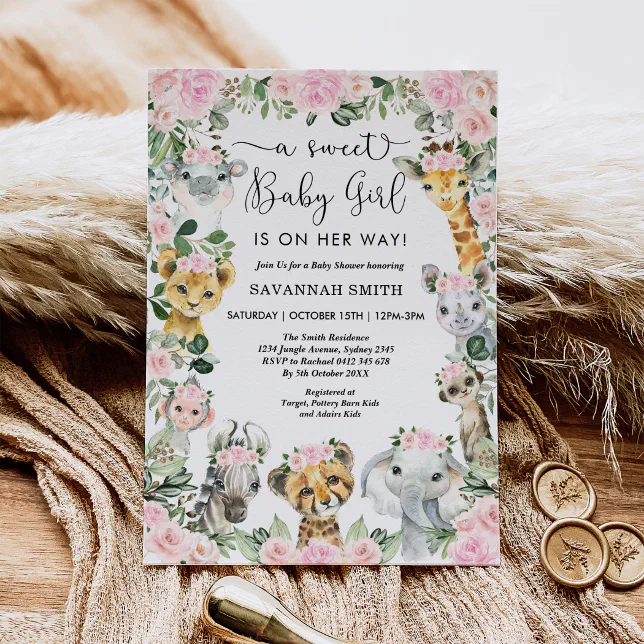 Jungle Baby Shower Invitations