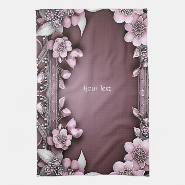 Pink Floral Kitchen Towels (Vertical)