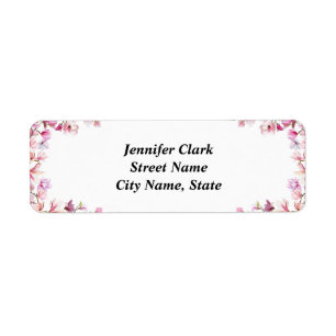 Pink Floral Label
