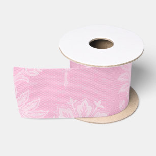 Pink Floral Lace Bridal Shower Satin Ribbon