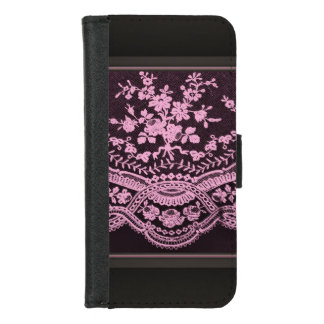 Pink Floral Lace iPhone 8/7 Wallet Case