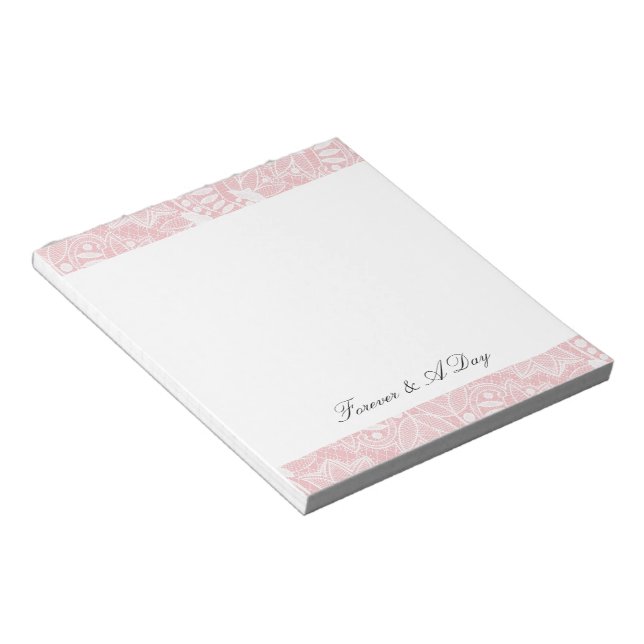 Pink Floral Lace Notepad (Angled)