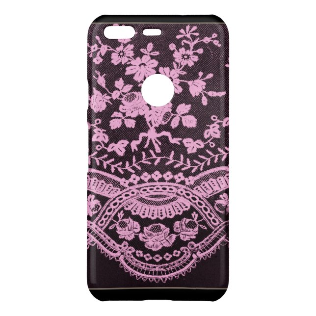 Pink Floral Lace Uncommon Google Pixel Case (Back)
