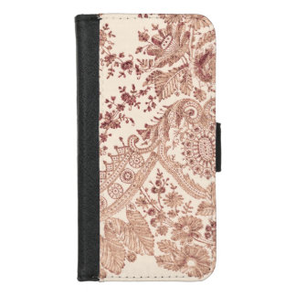 Pink Floral Lace With Roses iPhone 8/7 Wallet Case