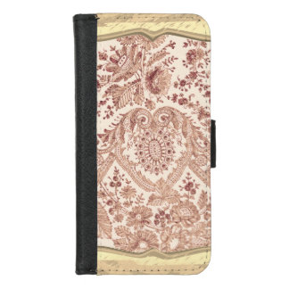 Pink Floral Lace With Roses iPhone 8/7 Wallet Case