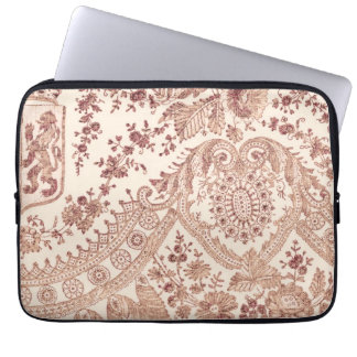 Pink Floral Lace With Roses Laptop Sleeve