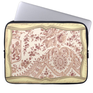 Pink Floral Lace With Roses Laptop Sleeve