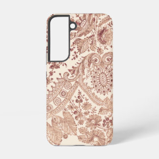 Pink Floral Lace With Roses Samsung Galaxy S22 Case
