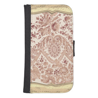 Pink Floral Lace With Roses Galaxy S4 Wallet Case