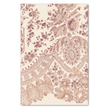 Pink Floral Lace With Roses Tissue Paper by LeFlange at Zazzle