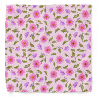 Pink Floral Lacy Daisy Cloth Bandana