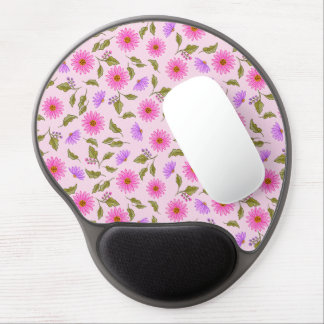 Pink Floral Lacy Daisy Gel Mouse Pad