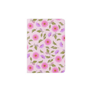 Pink Floral Lacy Daisy Passport Holder