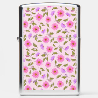 Pink Floral Lacy Daisy Zippo Lighter